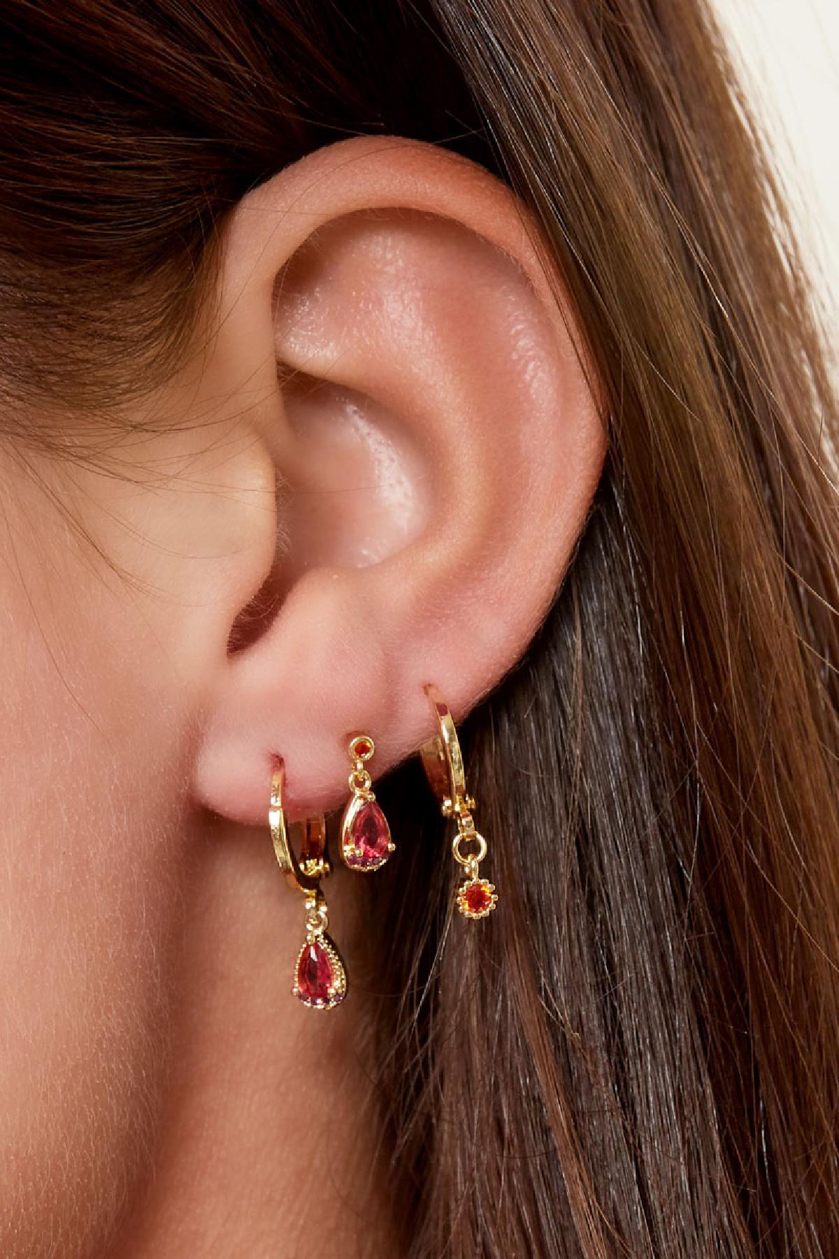 Drop earrings - Sparkle collection Fuchsia Copper h5 Picture3